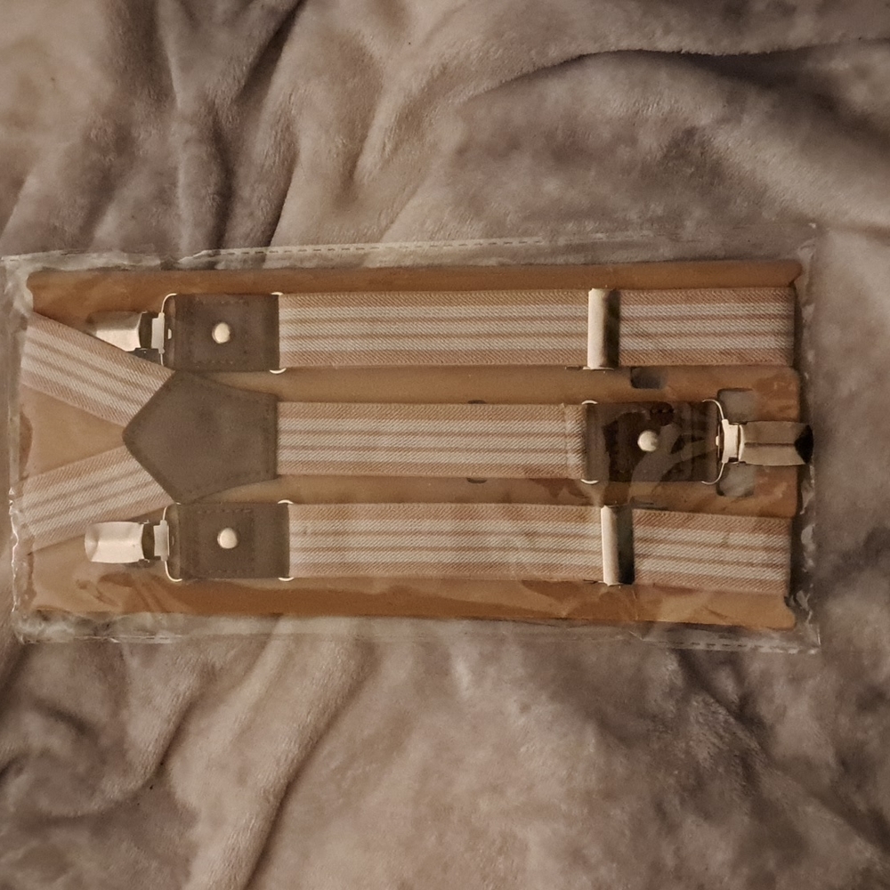 Suspenders none one size fits all rose gold And White